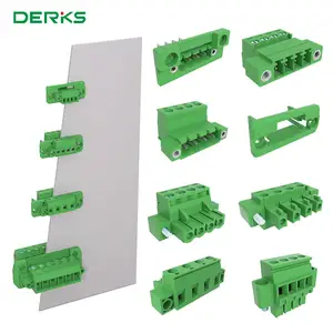 مكعبات طرفية قابلة للاتصال بالربيع من Derks 2/3/4/5/6/7/8/9/10 دبوس بمقاس 3.81 ملم و5.0 ملم و5.08 ملم، موصل مكعبات طرفية لولبية للوحة دوائر مطبوعة