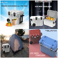 Roto moule 45L roues glacière fruits boisson RVs BBQ chariots de golf robuste Portable poignée refroidisseur