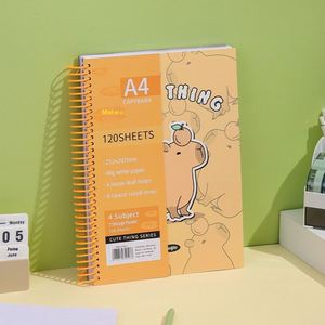 สมุดโน้ตปกแข็งน่ารักแบบสันห่วง สำหรับสำนักงานและโรงเรียน ขนาด A4 สมุดบันทึกแบบสกรีนลาย สมุดโน้ตแบบสันเกลียว 200 หน้า สำหรับนักเรียน - Product Image 3