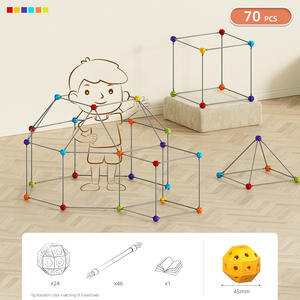 YIYO Kit de <span class=keywords><strong>construction</strong></span> de <span class=keywords><strong>Fort</strong></span> DIY Kit de constructeur de tente de château de jeu, Kit de <span class=keywords><strong>construction</strong></span> de <span class=keywords><strong>Fort</strong></span> pour enfants de <span class=keywords><strong>Construction</strong></span> solide Jouets avec broche de connecteur - Product Image 2