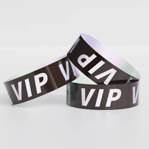Pulseras VIP con Cinta Impresa Roja, Resistentes a Desgarros, Regalos Promocionales Novedosos, Obsequios para Ferias Comerciales - Product Image 4