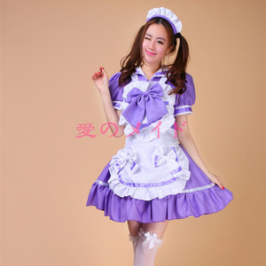 Japanese Style Sailor Maid Outfit Purple And Black Polyester Cosplay Costume Anime Dress For Stage Use - Product Image 2