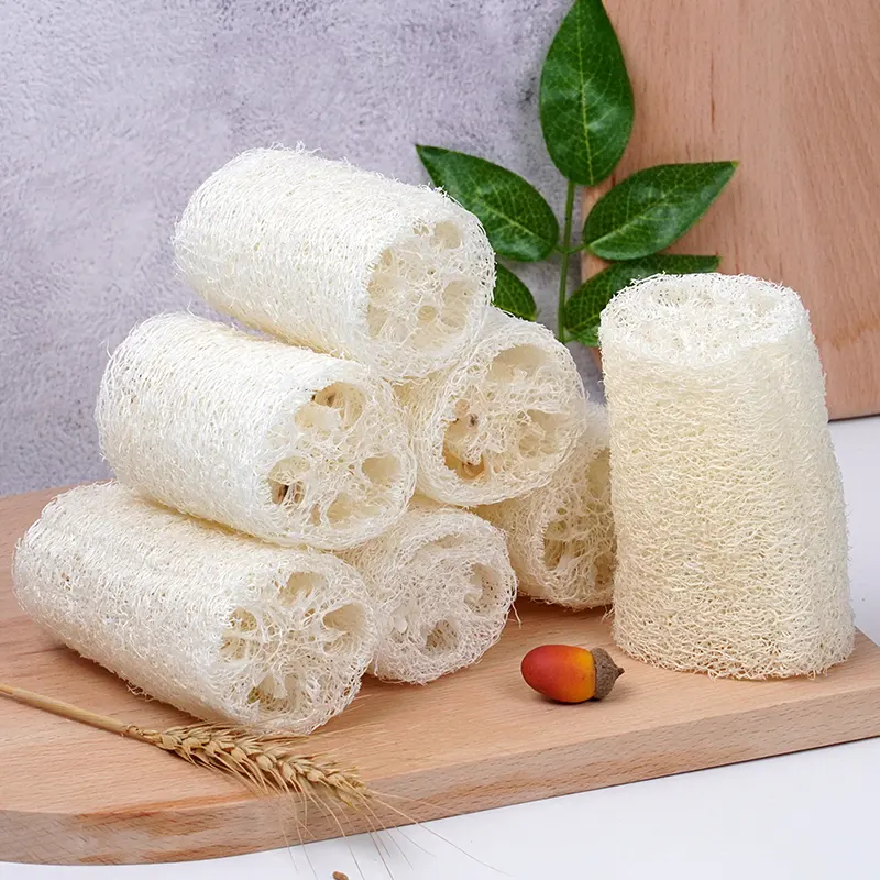 Almohadilla de esponja vegetal biodegradable para baño, herramienta de limpieza de cocina, limpieza profunda y exfoliante, esponja vegetal natural para lavar platos