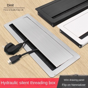 סגנון מודרני אלומיניום סגסוגת אלומיניום שולחן עבודה תיבת כיסוי עם חור חוט עבור חומרת ריהוט משרדי המחשב - Product Image 4