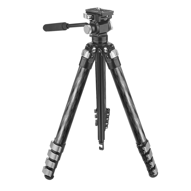 Heavy Duty 29mm Full Carbon Fiber Tripod, Metal Flip Locks, Aluminum Alloy 3-Way Fluid Head for Camera Telescope Mount