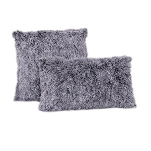 PVC Fleece <b>Pillowcase</b> Rectangle Gray Solid Color Skin Care Living Room Cushion Case Machine Washable Lint Free - Product Image 1