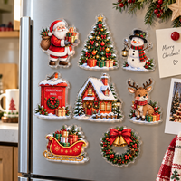 Aimants de réfrigérateur personnalisés pour les fêtes, décorations de Noël, Père Noël, bonhomme de neige, renne, cadeaux décoratifs pour la vente au détail saisonnière