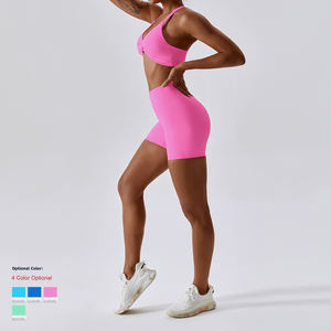 New Phong Cách Người Phụ Nữ Yoga Quần Áo Phòng Tập Thể Dục Quần Short Tập Thể Dục Mặc Tập Thể Dục Thể Thao Áo Ngực Quần Cộng Với Kích Thước Cao Eo Xà Cạp Yoga Set Cho Phụ Nữ - Product Image 5