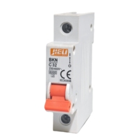 Disjoncteur miniature JIELI MCB BKN 4P 25A, contacts en cuivre, boîtier en plastique blanc, montage sur rail BCD D/B/C, capacité de coupure 6kA