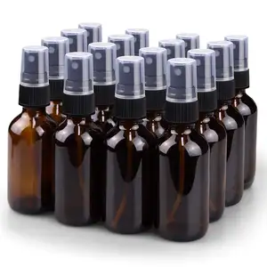 Factory sell 2OZ Small Empty Spray Bottle Fine Mist Sprayer Amber Glass Spray Bottles for Essential Oil