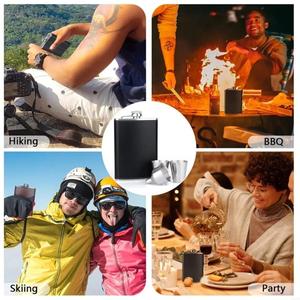 Gourde en acier portable 8 oz avec enveloppe en cuir, bouteille à vin, flacon russe - Product Image 5