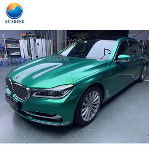 Film de protection de voiture en vinyle métallisé vert <span class=keywords><strong>sapin</strong></span> brillant, auto-adhésif, sans bulles, PVC, rouleau de 1,52*18 m, permet le changement de couleur, option de logo pour les voitures - Product Image 5