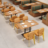 Café-restaurant restauration rapide carré commercial café bois cuir restaurant banc canapé meubles stand siège table et ensemble de chaises