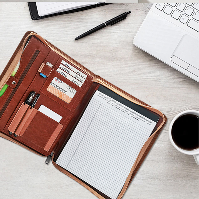 pu red leather conference bag