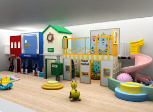 Customized Fun <strong>Mini</strong> Town Amusement Equipment Park Role <strong>Play</strong> House Kids Indoor Playground For Home - Product Image 2