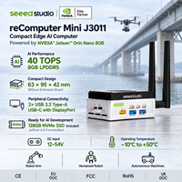 Seeed Studio ReComputer Mini J3011 NVIDIA Jetson Orin Nano 8GB 40TOPS 12-54V Komputer AI Edge Kompak untuk Robotika dan Drone