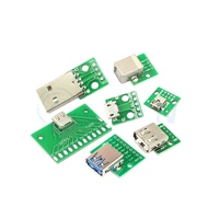 Module de circuit imprimé soudé AI-KSEN USB vers 2.0 3.0 avec adaptateur femelle et mâle MICRO, petite carte de circuit, alimentation par câble