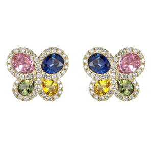 Orecchini a Perno Geometrici a Farfalla Colorati Dopamine, Gioielli Minimalisti Chic da Donna, Ideali per l'Uso Quotidiano e Come Regalo - Product Image 1