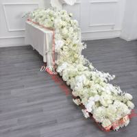 DKB Personnalisé Super Long 360cm Blanc Table Fleur Chemin avec Rose Hortensia Orchidées De Luxe Banquet Événement Table Arrangement De Fleurs