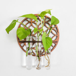 <span class=keywords><strong>Vase</strong></span> de rangement rond en <span class=keywords><strong>bois</strong></span> massif, <span class=keywords><strong>vase</strong></span> suspendu en tube à essai en <span class=keywords><strong>bois</strong></span>, décoration murale simple pour la maison et la chambre - Product Image 1