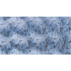 Hometextile Knitted 100% Polyester Rose Flower Pattern Swirl Embossed PV long pile Plush Fabric