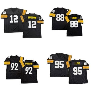 Maglia da Rugby Vintage da Uomo con Cuciture Stile Retrò Rod Woodson Donnie Shell Franco Harris Merril Hoge Lynn Swann Taglie S-3XL Spedizione Rapida - Product Image 1