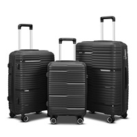 Ensemble de bagages OEM personnalisé 3 pièces, valise rigide extensible avec roulettes 360° °   Valises à roulettes avec cadenas TSA, vente en gros de sacs de voyage à roulettes