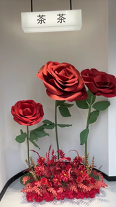 Fiori giganti impermeabili enorme rosa artificiale rossa per san valentino decorazione anniversario matrimonio decorazione centro commerciale - Product Image 2