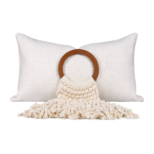 RUIYI Blanco Simple Estilo nórdico Ropa de cama para el hogar Cintura Funda De Almohada Funda de cojín suave con técnica de costura para uso en hoteles - Product Image 1