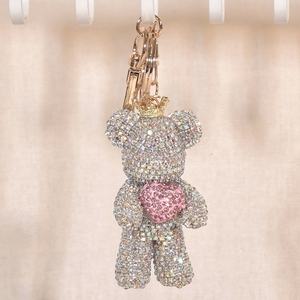 Nouvelle arrivée bling ours porte-clés vente chaude mignon ours porte-clés gros diamant porte-clés - Product Image 1