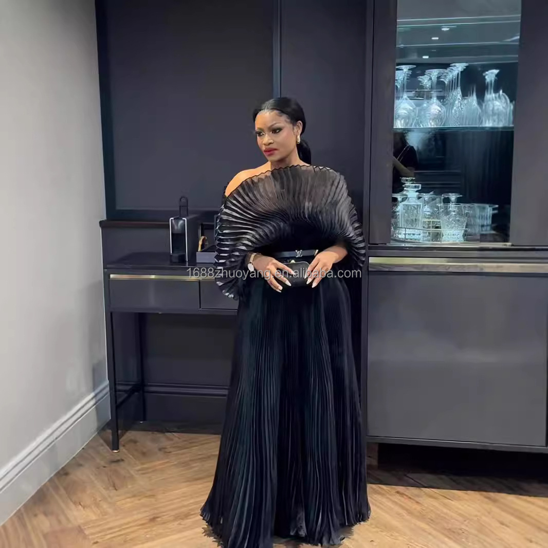 designer pleated dresses Long A Line Formal Pleated Dress MGNY Madeline Gardner New York 21792