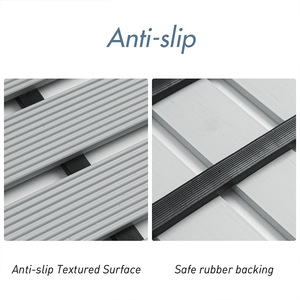 Alfombra Antideslizante para Baño, Rectangular, Gris, de Fibra de Poliéster, Diseño Minimalista, Alfombra para Piso de Ducha - Product Image 3