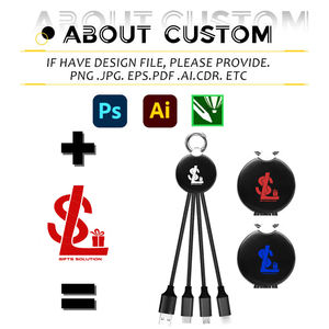 Câble de charge <span class=keywords><strong>USB</strong></span> 3 en 1 durable en gros avec logo lumineux LED, porte-clés lumineux, type-C, charge rapide, cadeaux pour promotions - Product Image 2