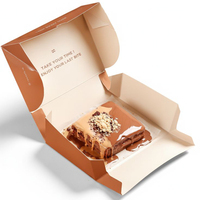 Boîte à pâtisserie personnalisée biodégradable de qualité alimentaire, imprimée en CMYK, pour emballer des gâteaux, du pain et des desserts