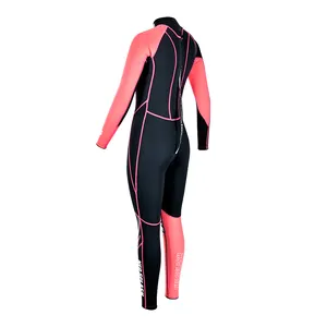 Combinaison de plongée en néoprène pour femme, thermique, manches longues, fermeture éclair au dos, pour les Sports aquatiques,