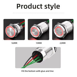 <span class=keywords><strong>Interrupteur</strong></span> piézoélectrique HBAN IP68 étanche en acier inoxydable, capteur tactile <span class=keywords><strong>avec</strong></span> plage de détection de 1 à 5 mm et éclairage annulaire LED - Product Image 2