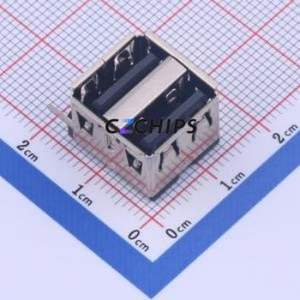 907-211A1029D10200 USB Connector Bent Lead Through Hole Connector Type-A USB 2.0 Female Right Angle Insert - Product Image 1