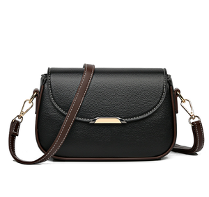 Pebbled PU Leather Zipper Closure <b>Crossbody</b> <b>Bag</b> Flap Messenger Handbag <b>Waterproof</b> up 1L Capacity Shoulder Purse for Daily Travel - Product Image 2
