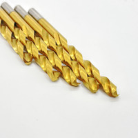 Jeu de 5 forets hélicoïdaux à tige droite 9mm HSS M2 revêtus d'étain