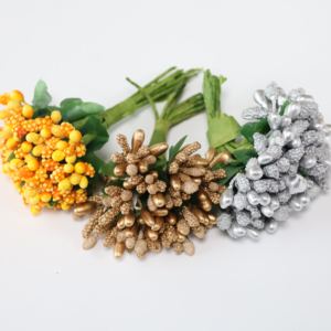 Bouquet <span class=keywords><strong>de</strong></span> fleurs artificielles multicolores en polyester avec étamines pour guirlande en forme <span class=keywords><strong>de</strong></span> cœur, accessoires pour boîte à bonbons <span class=keywords><strong>de</strong></span> mariage - Product Image 2