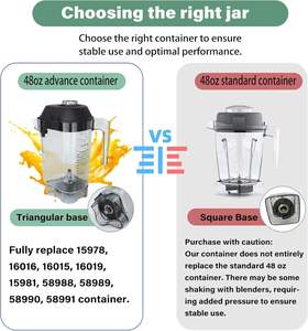 Blender Pitcher 48oz Compatible avec <span class=keywords><strong>vita</strong></span>-<span class=keywords><strong>mix</strong></span> Quiet One VM0145 36019 15978 BarBoss Drink Machine Advance Commercial Blender - Product Image 3