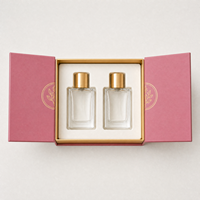 Boîte cadeau rigide à double porte personnalisée, vente en gros, boîte en carton premium, fermeture magnétique, pour cosmétiques, parfums, boîte rose pour les fêtes