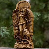 Statue sculptée traditionnelle en résine Lilith Ishtar, sculpture d'autel de dieu païen, figurine décorative sur le thème des plantes/fleurs, cadeau