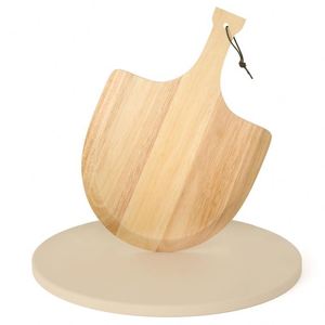 Piedra para Hornear <span class=keywords><strong>Pizza</strong></span> de Acero Inoxidable de 15 Pulgadas, Media Luna, <span class=keywords><strong>la</strong></span> <span class=keywords><strong>Más</strong></span> <span class=keywords><strong>Grande</strong></span>, Giratoria, de Doble Cara, con Asas, para Hornear Productos Grandes y Pequeños - Product Image 1