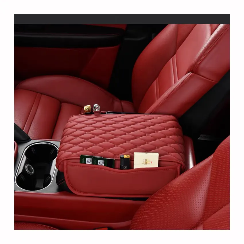 Car Accessories Universal Car Armrest Cushion Cover Center Console Box Pad Leather Protector