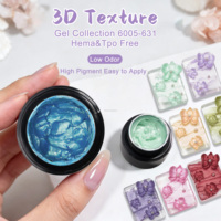 Nouvelle collection de gels texturés 3D sans HEMA ni TPO, faible odeur, pour nail art, vente en gros de vernis gel