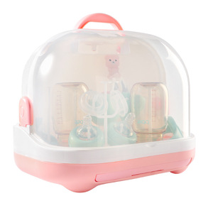 Portable Baby Bottle Storage Box Dust-proof Baby Feeding Bottle Drying Rack Kid's Tableware Dry Sealed Storage Box