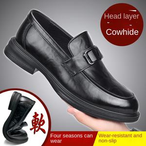 รองเท้าลำลองหนังแท้บุรุษรุ่นใหม่ปี 2026 สวมใส่สบาย ระบายอากาศได้ดี สไตล์ธุรกิจ แบบสวม พื้นนุ่มกันลื่น เหมาะสำหรับฤดูหนาวและฤดูใบไม้ผลิ - Product Image 2