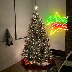 Disponibile: Insegna al Neon 'Buon Natale' a Forma di Stella, Decorazione Festiva <span class=keywords><strong>LED</strong></span> da Parete per Natale - Product Image 6