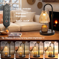 Lampe de table LED moderne avec abat-jour en verre irisé côtelé, lampe de chevet réglable en métal noir, veilleuse à intensité variable pour chambre à coucher